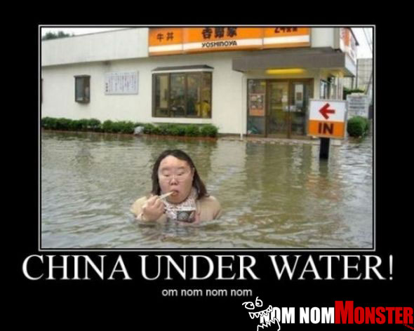 china under water om nom